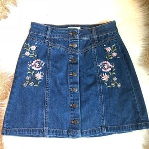 Floral Jean skirt